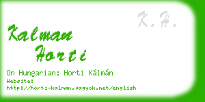 kalman horti business card