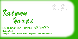 kalman horti business card